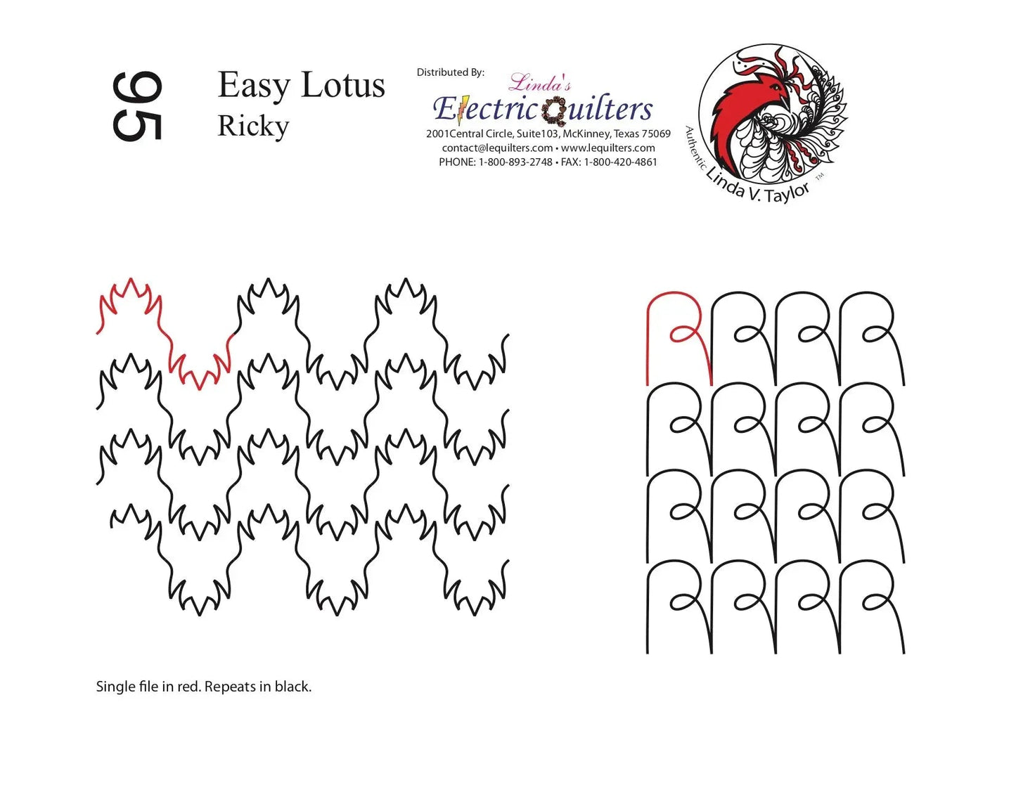 095 Easy Lotus/Ricky Pantograph by Linda V. Taylor