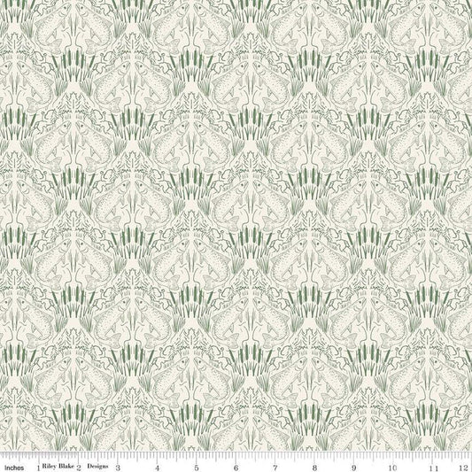 Let's Wander First Catch Cream Cotton 43"/44" Fabric Per Yard