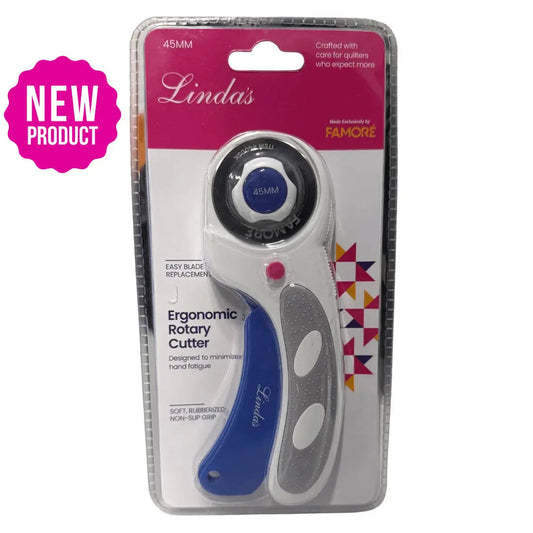 Linda's 45mm Ergonomic Rotary Cutter - AVAILABLE FOR PRE-ORDER, SHIPPING MID-SEPTEMBER