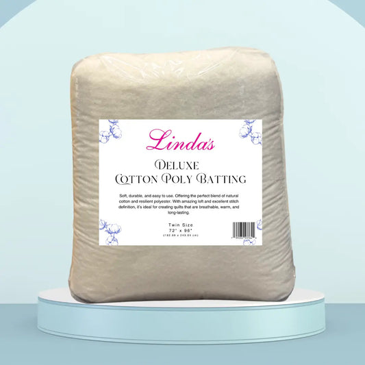 Linda's Deluxe Cotton/Poly Blend Batting Twin Size 2 Yard Package - Made by Hobbs