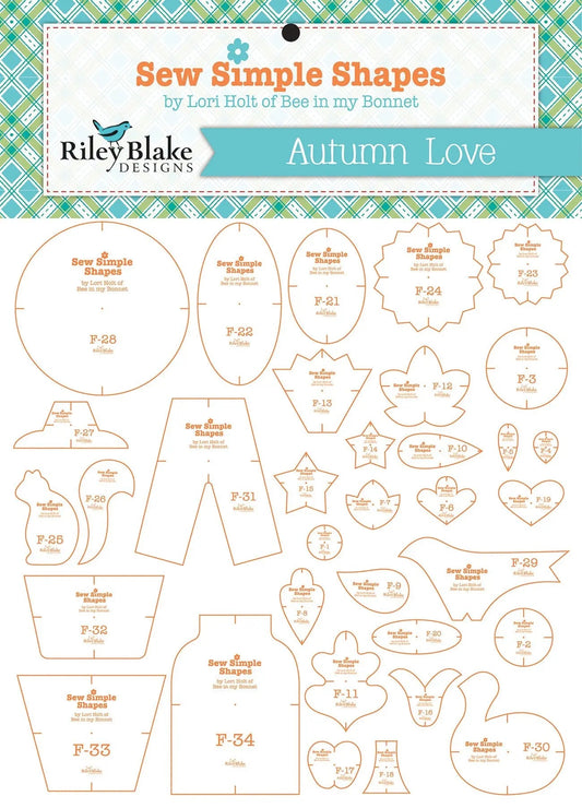 Lori Holt Autumn Love Quilt Template Set