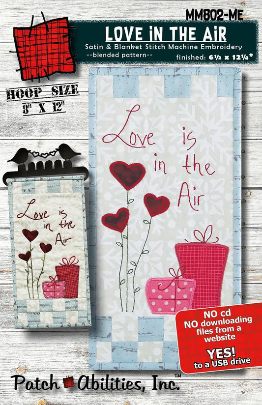 Love In The Air Pattern Machine Embroidery Version