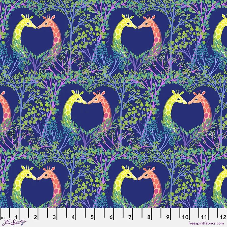 Love in the Trees Blue Cotton 44"/45" Fabric Per Yard