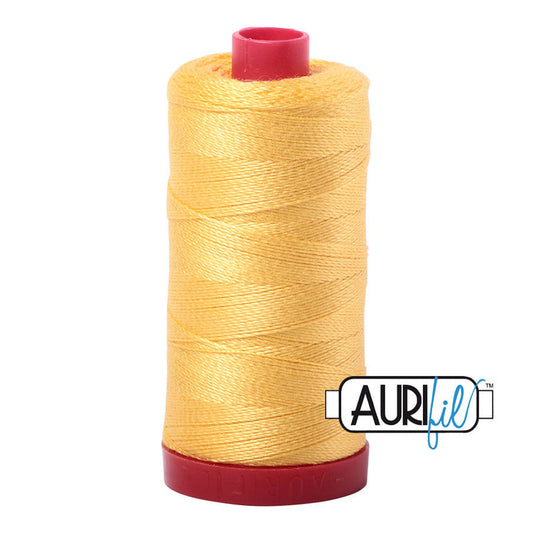 1135 Pale Yellow Aurifil Cotton 12 WT Large Spool