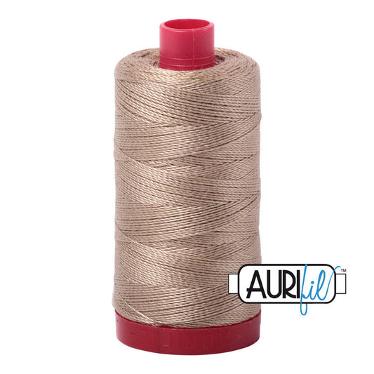 2325 Taupe Aurifil Cotton 12 WT Large Spool
