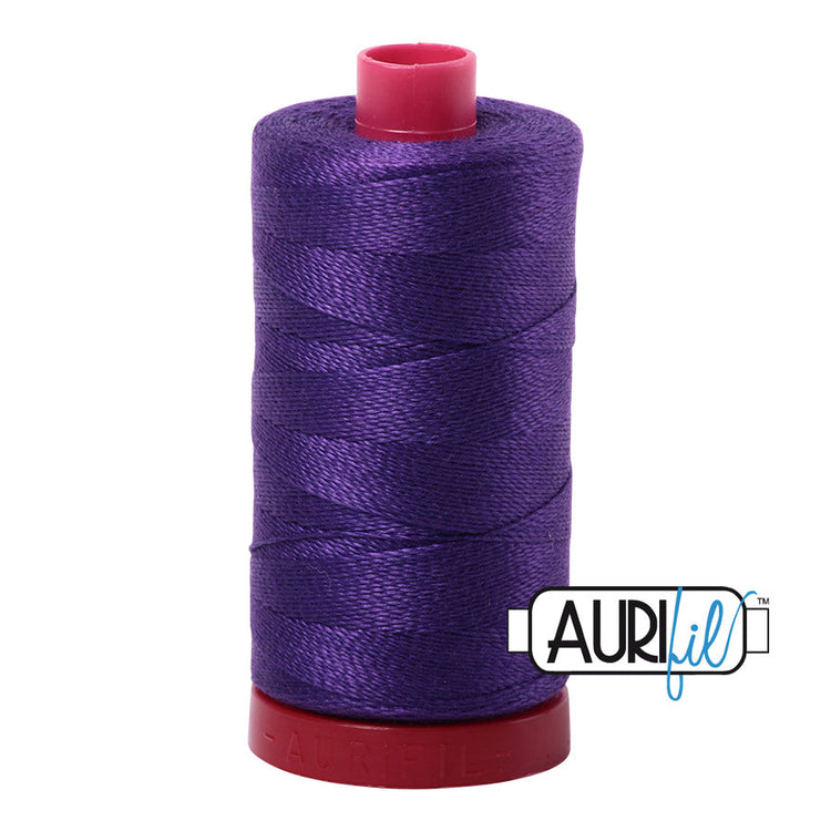 2582 Dark Violet Aurifil Cotton 12 WT Large Spool