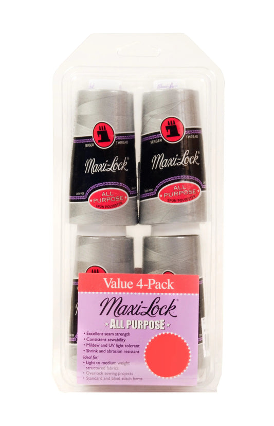 Maxi-Lock All Purpose Thread Set 4pk Lt Grey