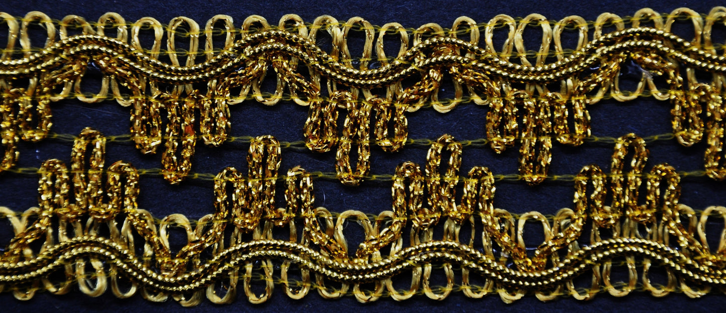 Metallic Braid Trim - 1 1/2" Width (25 Yard Roll) - PB-107-10 Gold