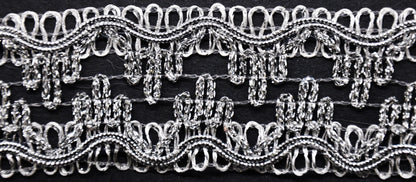 Metallic Braid Trim - 1 1/2" Width (25 Yard Roll) - PB-107-11 Silver