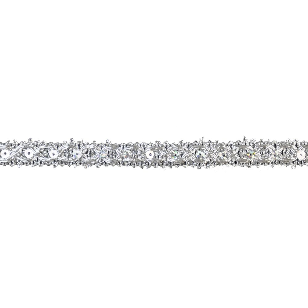 Metallic Gimp Trim - 1/2" Width (25 Yard Roll) - BG-2006-11 Silver