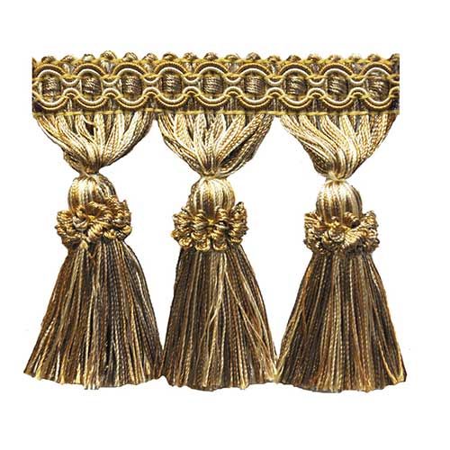 Milante Collection - 3 1/2" Tassel Fringe (25 Yard Roll) - BF-1478-16/36 Sable and Olive Green