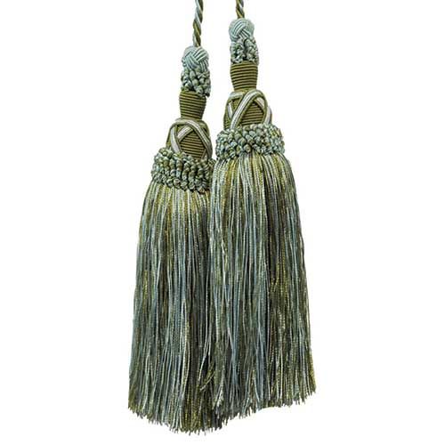 Milante Collection - 8 1/2" Length TASSEL CHAIR TIE - BT-623-03/14 Lt. Blue and Mint Green