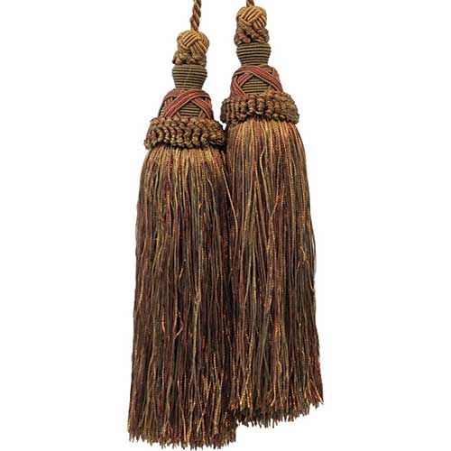 Milante Collection - 8 1/2" Length TASSEL CHAIR TIE - BT-623-81/17 Copper and Wine Red