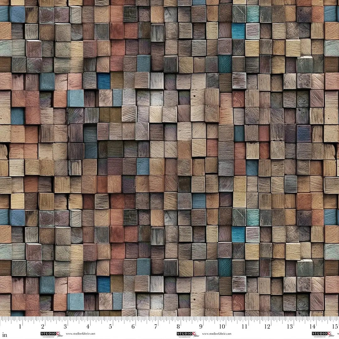 Mocha Stack Out of the Woodwork Cotton 44"/45" Fabric Per Yard