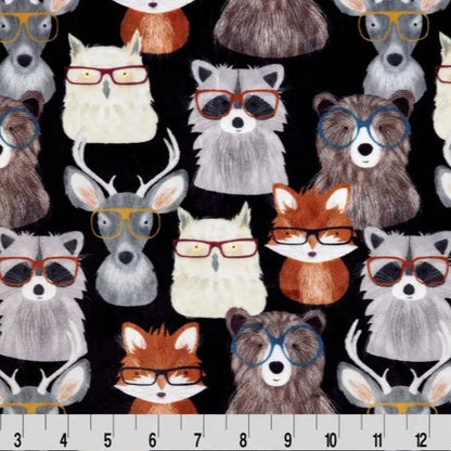 Multi Black Nature Nerds Digital Cuddle Black Fabric - ( 5/8 Yard Pack )