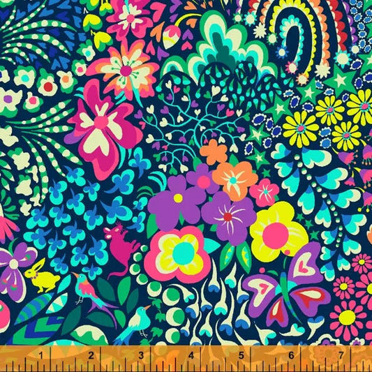 Multi Hide and Seek Wideback Cotton Fabric per yard