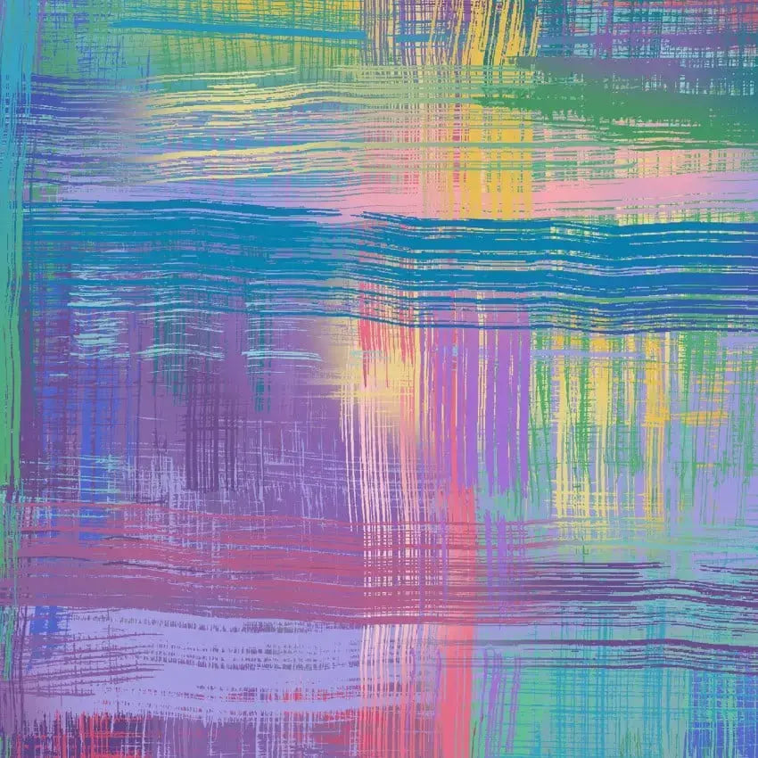 Multi Rainbow Colorfield Cotton Wideback Fabric Per Yard