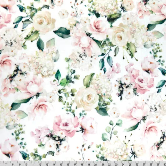 Multi Something Pink Digital Cuddle Fabric per yard