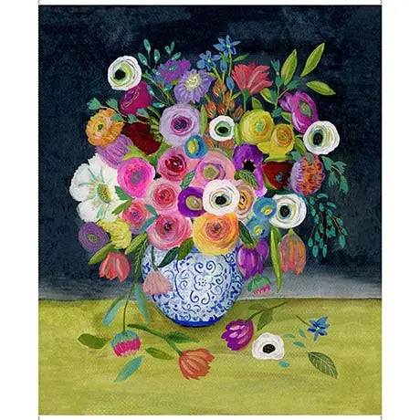 Multi Watercolor Floral Panel