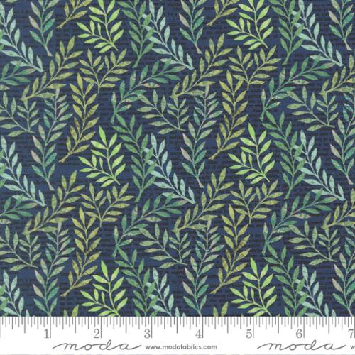 Paper Hamlet Midnight Leaves Cotton 44"/45" Fabric Per Yard