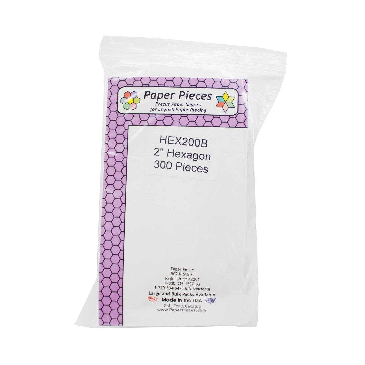 Paper Piece Hexagon Pack 2in 300pc