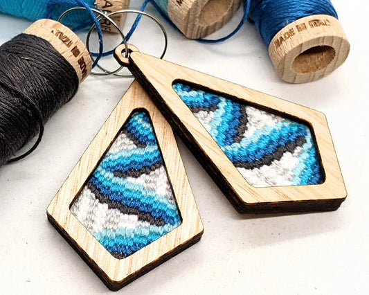 Pathways Bargello Earrings Eucalypt