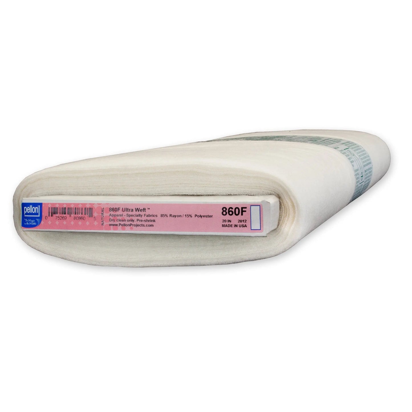 Pellon® 860F Ultra-Weft™ Fusible Interfacing 20" x 10 yards Bolt. Color: White.