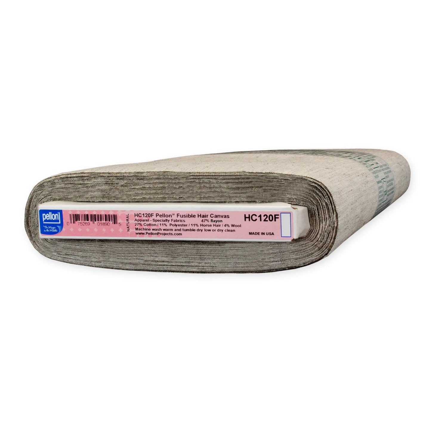 Pellon® HC120F Fusible Hair Canvas Interfacing 21" x 10 yards Bolt. Color: Natural.
