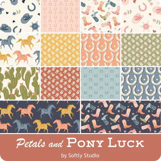 Petals & Pony Luck Peewees - 42pc 5" x 5" charms