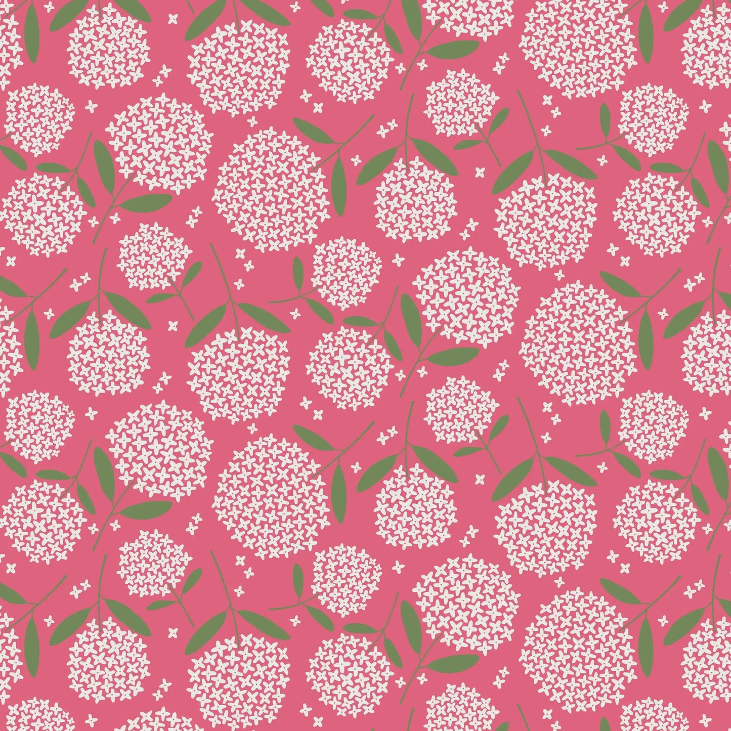 Pink Fiori Medium Pink Blooming Color Cotton Wideback Fabric ( 1 1/4 yard pack )