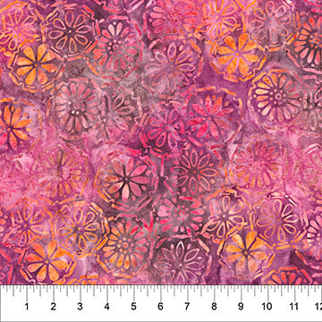 Pink Purple Medallion Flora 83631-27 Cotton 44/45 Fabric Per Yard