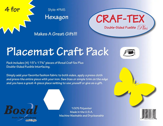 Placemat Craft Pack 15in x 17-1/4in Hexagon 4pk