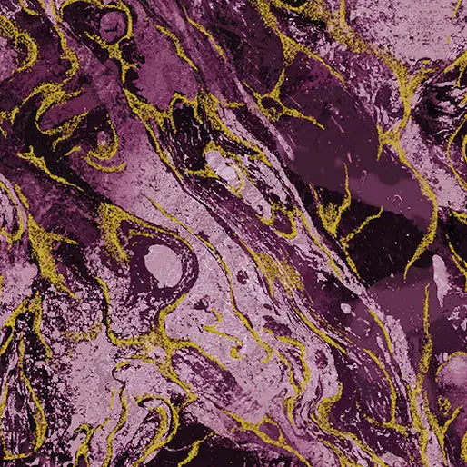 Plum Marbled Earth Cotton 44”/45" Fabric Per Yard