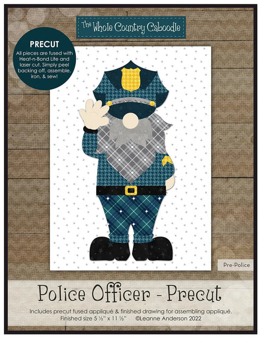 Police Officer Gnome Precut Fused Applique Pack