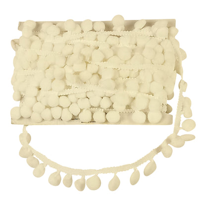 Pom Pom Collection - 5/8" width X 10 Yards in White