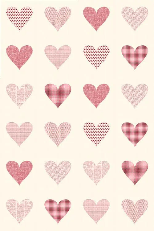 Printworks Flirt Unbleached Red Hearts Moda Digital Panel