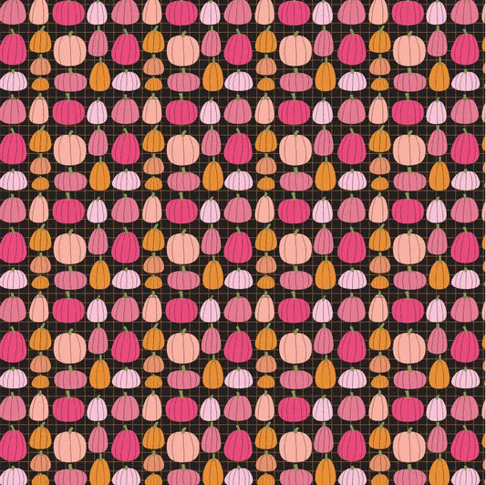 Pumpkin Patch Poppie Cotton Black 44"/45" Fabric Per Yard