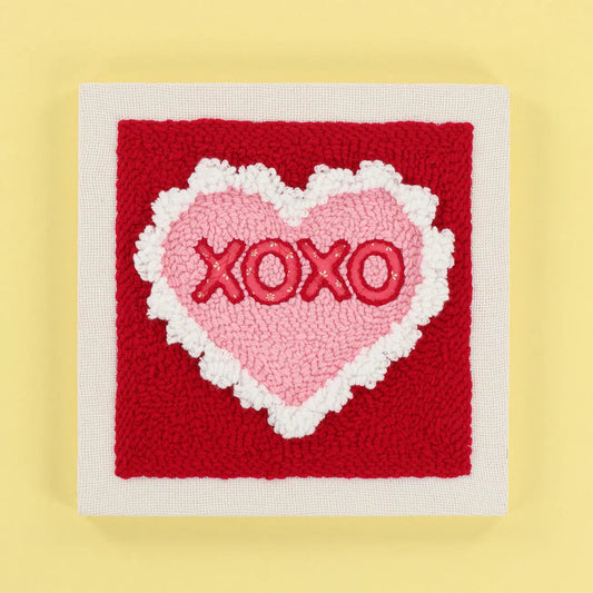 Punch Needle Embroidery Kit Hugs & Kisses 10in Frame