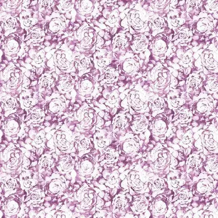 Purple Floral Daphne 44"/45" Cotton Fabric Per Yard