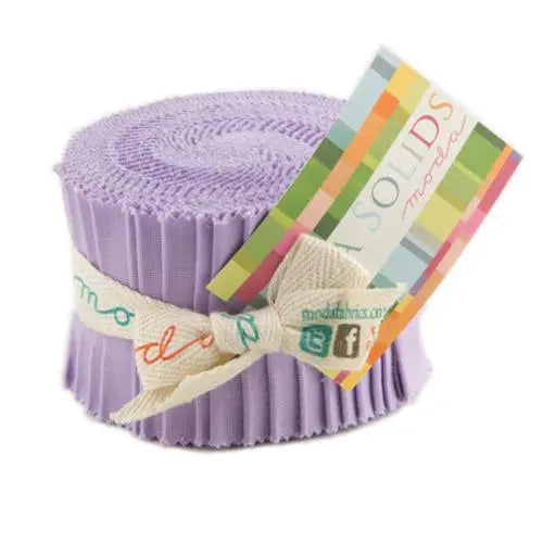 Purple Bella Solids Junior Jelly Roll Precuts