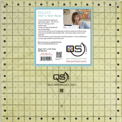 Quilters Select 10.5" x 10.5" Non-Slip Ruler