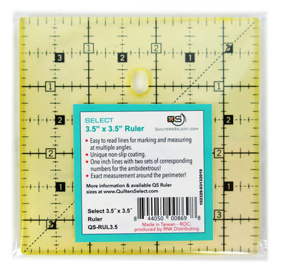 Quilters Select Non-Slip Ruler 3.5"x 3.5"
