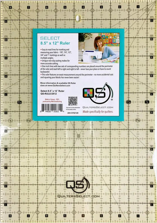 Quilters Select Non-Slip Ruler 8.5"x 12"
