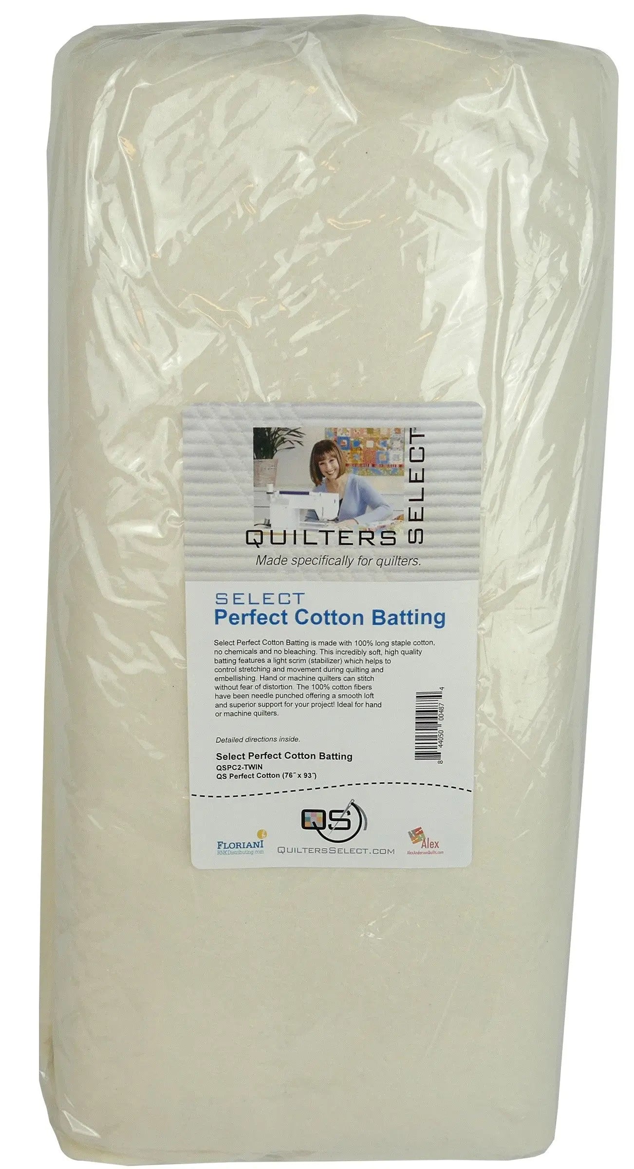 Quilters Select Perfect Cotton Batting 76" x 93" - Twin  Cut