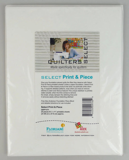Quilters Select Print & Piece - 25 Sheets - 8.5" x 11"