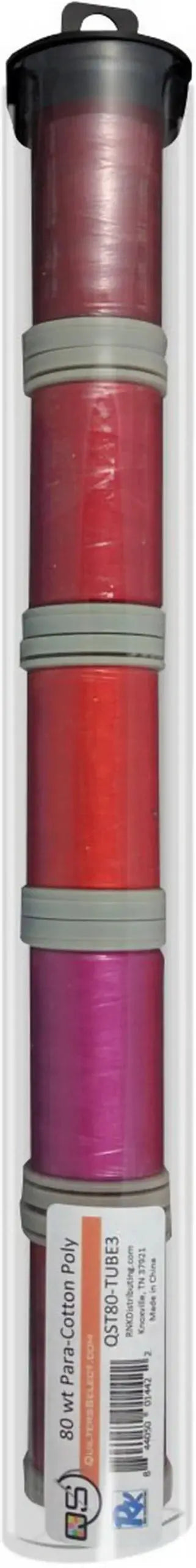 Quilters Select Tube with - Tube of 5 colors 400M - DARK CORAL HOT PINK MARS RED RUBY RED DEEP RUST