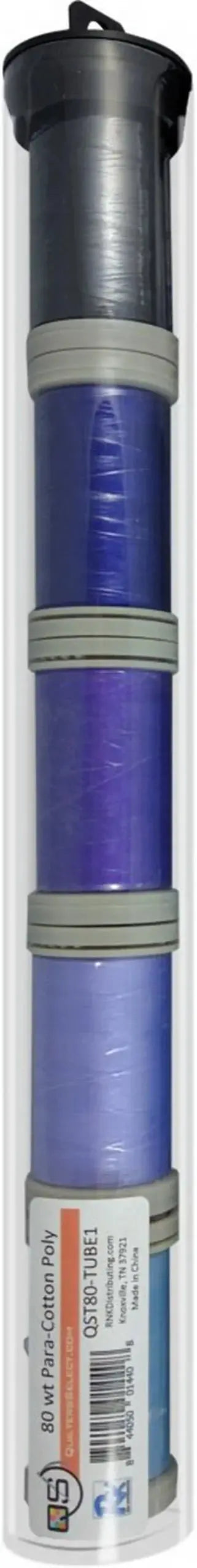 Quilters Select Tube with - Tube of 5 colors 400M - LIGHT BLUE GEISHA DEEP IRIS DEEP VIOLET BLACK