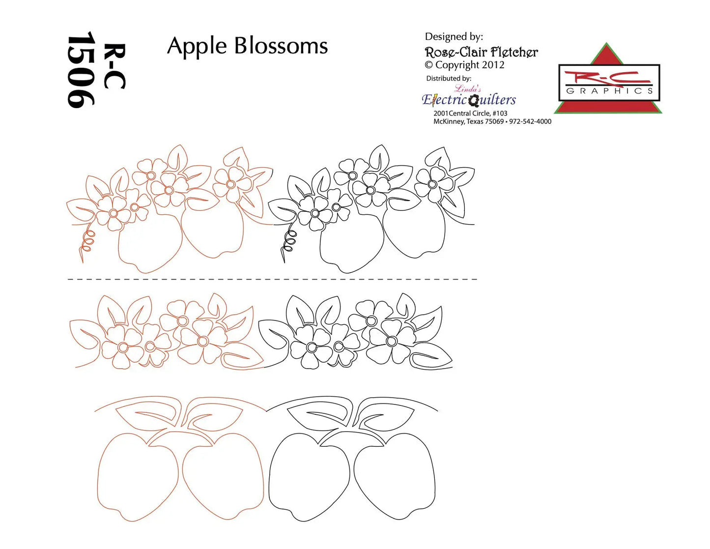 1506 Apple Blossoms Pantograph by Rose-Clair Fletcher