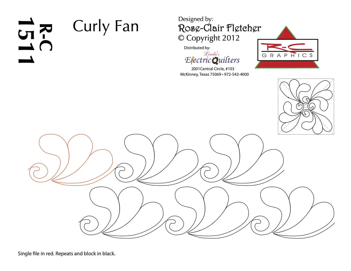 1511 Curly Fan Pantograph by Rose-Clair Fletcher