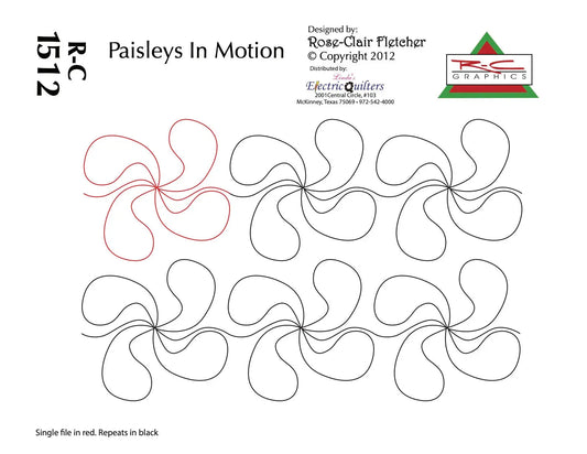 1512 Paisleys In Motion Pantograph by Rose-Clair Fletcher